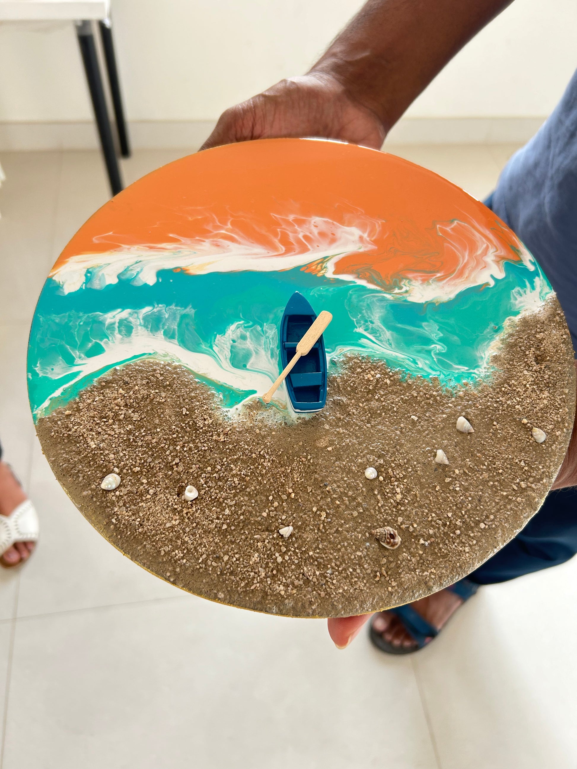 Pink and blue beach Resin Workshop in Whitefield, Bengaluru
