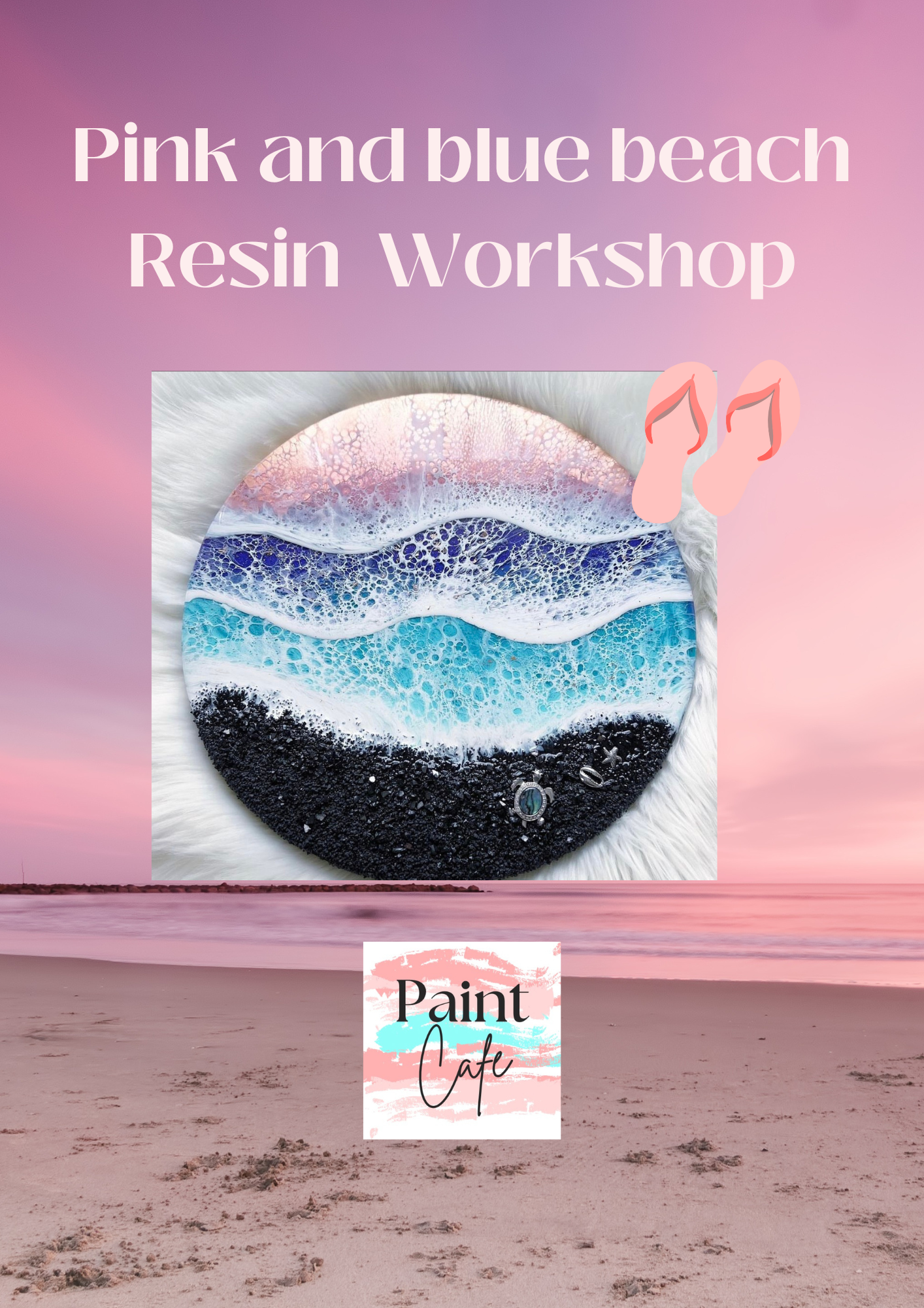Pink and blue beach Resin Workshop in Whitefield, Bengaluru