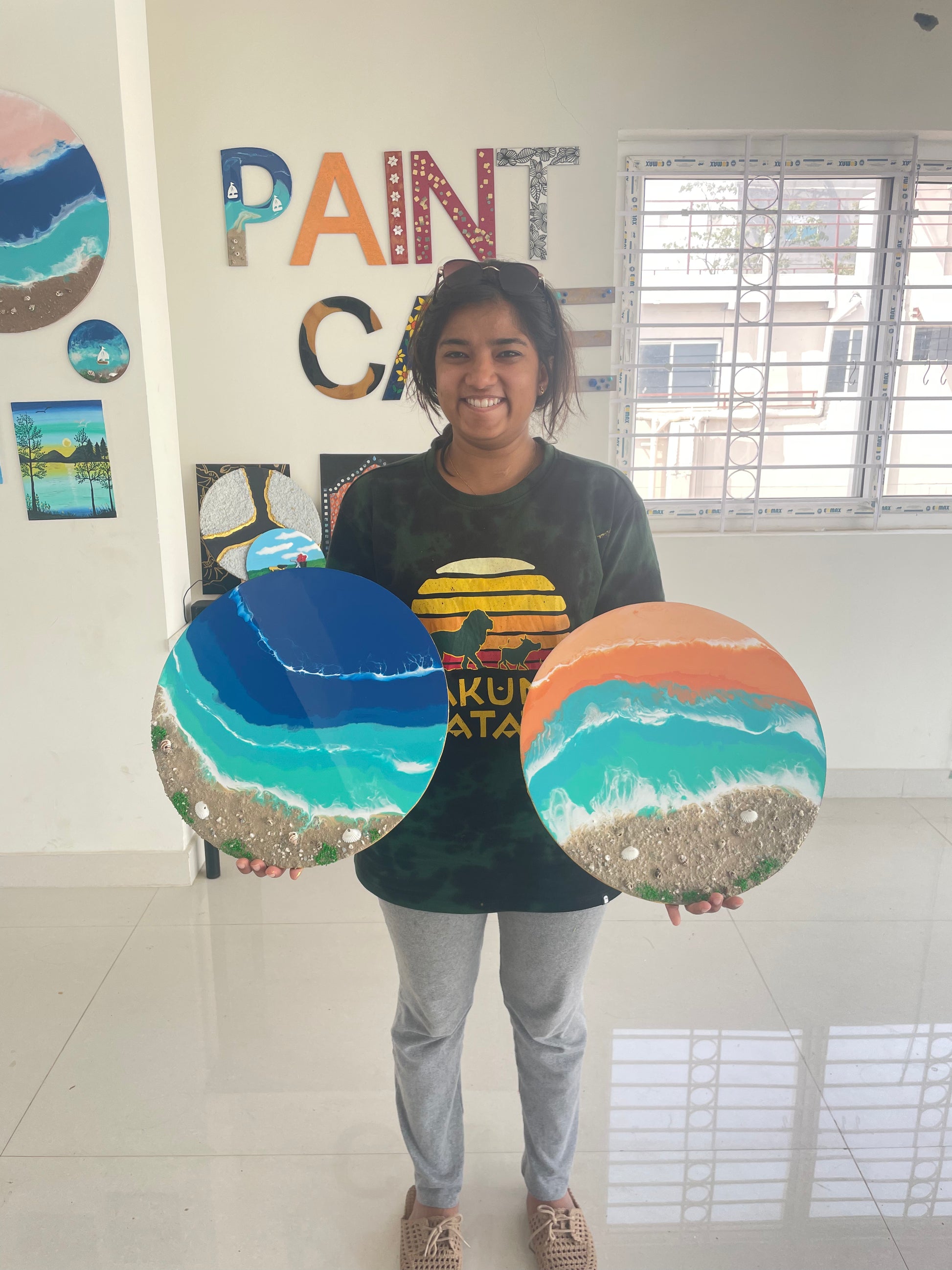 Pink and blue resin workshop in whitefield