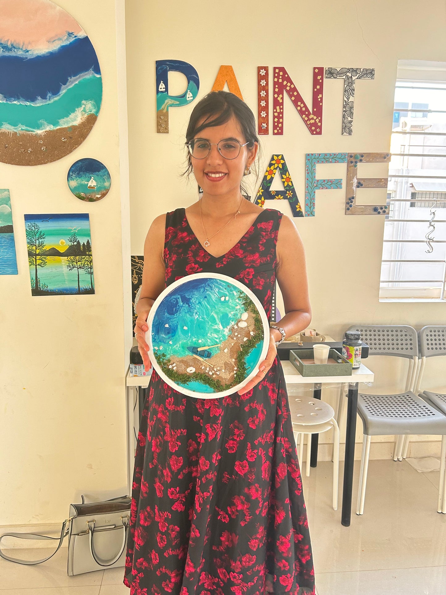 Epoxy Resin Beach Wall-Hanging with Boat Workshop