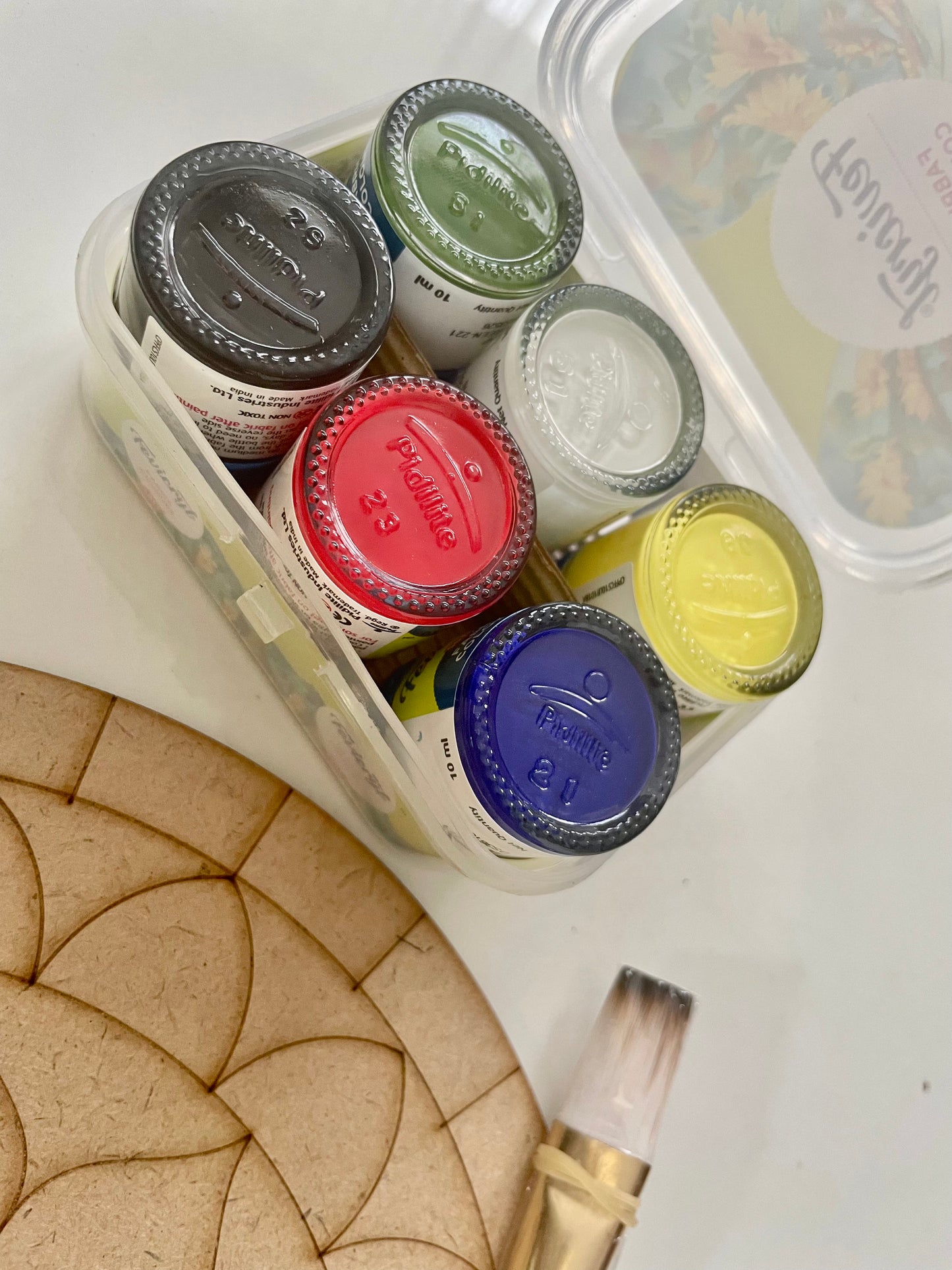Paint Cafe Mandala dot painting pre marked art kit includes 8inch mdf board, paint, brush, dot tools.