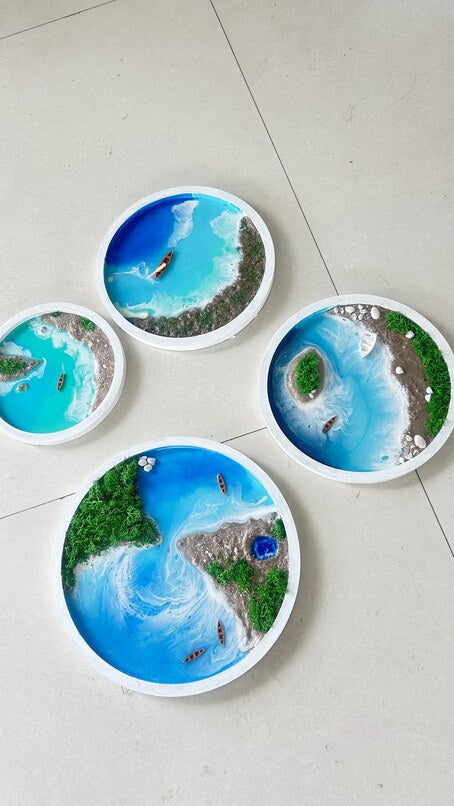 Epoxy Resin Beach Wall-Hanging with Boat Workshop