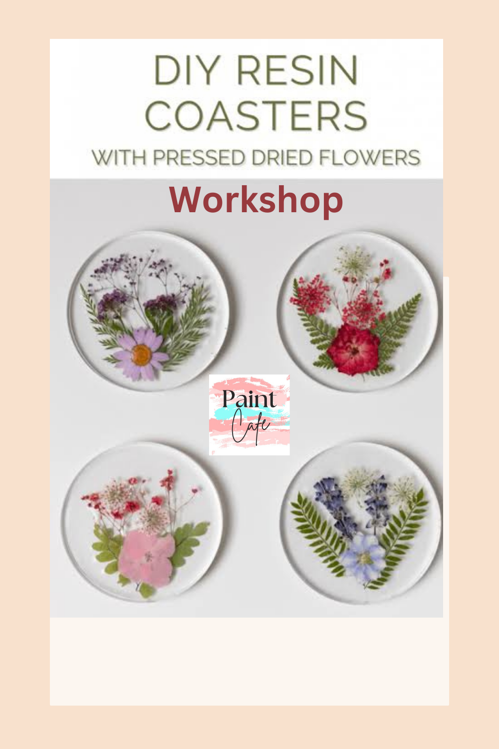DIY Resin Coasters With Dried Pressed Flowers Workshop - Set of 4